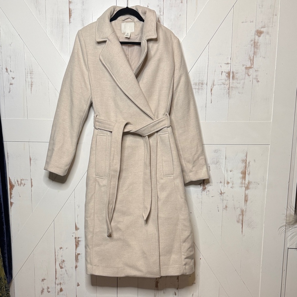 H&M Cream Trench Coat with Belt